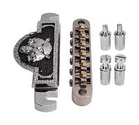 Yctze Metal Pattern Guitar Roller Saddle Bridge Replacement for Electric Guitar with Enhanced Stability and Durability