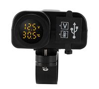 Yctze Motorcycle Dual USB Voltmeter with Cover, High Efficiency 5V/4.2A Output for Safe Outdoor Charging
