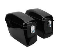 Yctze Motorcycle Hard Saddle Bags 45L Tough Storage Case for Bikers and Road Trips Black