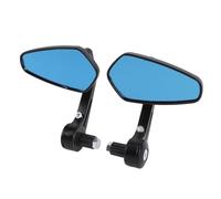 Yctze Motorcycle Rearview Mirrors Adjustable Rearview Mirrors Set Folding Side 2 Pcs 360 Degree Rotatable Blue Lens CNC Aluminum with 22mm Clamp for Motorcycle