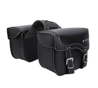 Yctze Motorcycle Side Saddle Bags 30L PU Leather Saddlebags for Motorcycles with Adjustable Strap Universal Fit Mesh Handle Shape Retention
