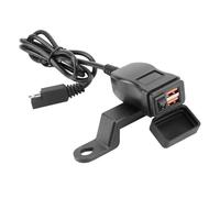 Yctze Motorcycle USB Power Adapter Dual Port 18W QC3.0 Fast Charging Port with Voltage Meter and LED Display for Smartphones Tablets GPS Devices (Green Digital Display)