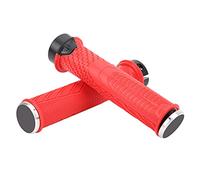 Yctze Non Slip Soft Rubber Bike Handle Grips - Bike Rubber Shock Absorption Handlebars Handle Grips Accessory - Ergonomic Design Soft Gel Dual Lock on Handlebar Mountain MBX (Red)