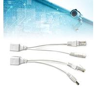Yctze Pair Passive PoE Injector and Splitter Kit for 12V Devices - Compact, and Flexible Power Solution in White