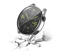 Yctze PC Tempered Glass for Watch 42mm 46mm - Lightweight, Shockproof, and Easy to Install (GT3 plating 46mm silver)