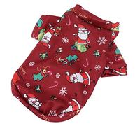 Yctze Pet Sweater Red Cartoon Pattern Warm Christmas Clothes for Small Dogs - Cozy and Stylish Holiday Costume (XS)
