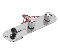 Yctze Plated Guitar Control Plate Metal Prewired Circuit Board with Knobs & Switches for Easy Installation and Stylish Upgrade (Silver)