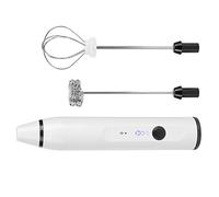 Yctze Portable Electric Whisk Mini Foamer for Coffee, Latte, Hot Chocolate - USB Rechargeable Milk Frother with 3 Mixing Speeds (White)