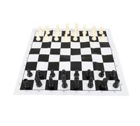 Yctze Portable Reversible Chinese Chess Checkers Board Set, International Chess Kit with Foldable Travel Friendly Design, Durable Gaming Set for Family Outdoor Camping, PP Material