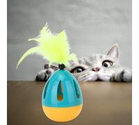 Yctze PP Pet Attractive Swing with Feather and Bell Cat Teaser Interactive Toy - Fun & Safe (Blue Yellow)