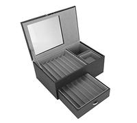 Yctze Premium Double Layer Pen Display Box - Elegant PU Leather Fountain Pen Storage Case with Large Capacity, Stationery, and Ink - Perfect Friends, Family, and Colleagues (Black)