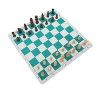 Yctze Premium Imitation Wood Plastic Chess Set with PU Board - Pieces with Felt Bottom for Play - Chess Enthusiasts