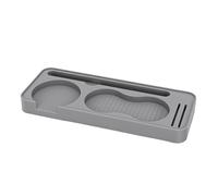 Yctze Premium Silicone Coffee Tamper Mat - & Heatproof Tamping Pad Portafilter Accessories - Organized Tamp Station with Multi Slot Design Brushes, Screens, and Distributors - Home & (Grey)