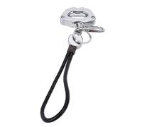 Yctze Protective Key Cover, Zinc Alloy Key Cap with Leather Strap Keychain, Replacement for Spyder F3 RT RT-S ST RSi -L 2008-2024 (Silver)