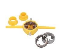 Yctze PVC Thread Maker Tool with 3 Die Sizes for Plumbing & Construction - Pipe Threader Set NPT Standard