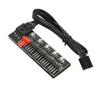 Yctze PWM Fan Hub To 5 Way Splitter Cable for PC CPU Cooling with 4pin/3pin Compatibility