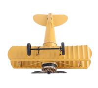 Yctze Retro Airplane Model Delicate Wrought Iron Aircraft Home Office and Cafe Decor 21.3cm (Yellow)