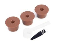 Yctze Reusable Coffee Filter Set for Caffitaly - 3 Eco-Friendly Filter Cups, Brush & Spoon Included - Easy to Clean, Perfect for Coffee Lovers & The Environment!