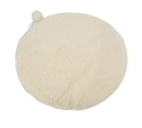 Yctze Round Comfy Pet Sleeping Mat with Small Soft Imitation Wool Bed Portable Non-Slip Design for Cats and Small Dogs (cheese white)