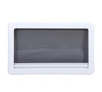 Yctze RV Exit Window 740x440mm Single Layer Tempered Glass with Mesh Screen Sunshade Aluminum Alloy Support Rod for RV Mobile Home Replacement