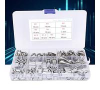 Yctze Sleeve Crimping Clamps with Thimble Kit - Versatile M1.2-M5 Wire Diameter, Aluminum & Stainless Steel Hardware Parts in Convenient Storage Box/Cover