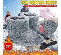 Yctze Soft Electric Heating Shoes for Winter, USB Foot Warmer Boots, Washable Plush Snow Booties for Cozy Comfort (Pink)