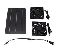 Yctze Solar Powered Exhaust Fan Kit Chicken House Greenhouse Dog House - 10W Solar Panel Powered Dual Fans with Protective Net