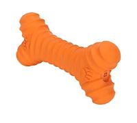 Yctze Squeaky Dog Chew Toy - Puppy Teething Bone Made From Latex - Comfortable Chewing Teether for Active Pets (Orange)