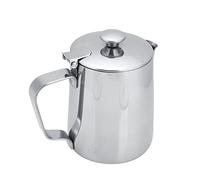 Yctze Stainless Steel Milk Frothing Pitcher with Lid for Latte Coffee Art, Small 3oz Creamer Jug, Metal Barista Set, Mini Gooseneck Cup for Health Gear Coffee (350ml)
