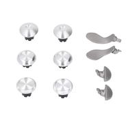 Yctze Stylish Metal Thumbsticks for Controller - Stainless Steel Replacement Joystick & Paddles Upgrade Kit Silver (Silver)