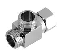 Yctze T-Shape 3 Way Brass Chrome Diverter G1/2' Value for Shower Arm - Bidet Line Splitter, Two Way Shower Connector, Copper T Adapter for Bath Bidet Sprayer