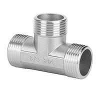 Yctze T-Shaped Tee Connector Pipe Fittings, 3/4" Male Threaded Adapter for Plumbing, Gas and Liquid Applications, 304 Stainless Steel Tee Pipe Fitting