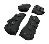 Yctze Tendon Boots Set of 4, Front Hind Leg Boots Shock Absorption Breathable Open Front PU Tendon Jumping Show Riding, Protective and Hind Legs - Pet (M(66x45x17cm/26x17.72x6.69in))