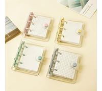 Yctze Transparent 3 Notebook with PVC Cover, Snap Button, and Customizable Inner Pages for School and Office Use (White #36)