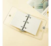 Yctze Transparent 3 Notebook with PVC Cover, Snap Button, and Customizable Inner Pages for School and Office Use (White #34)