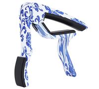 Yctze Universal Acoustic Folk Guitar Capo - Tuning Clamp Clamp/Holder for Electric Guitars, Ukuleles, and More - Lightweight with Silicone Pad Protection (Blue White Porcelain Color)