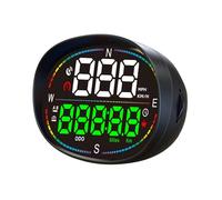 Yctze Universal Heads Up Display Car HUD Speedometer GPS BDS Dual Mode 3 Inches LED Screen Real Time Speed Time Overspeed Warning Fatigue Driving Alarm for All Vehicles