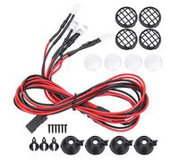 Yctze Universal with Lampshade TRXAAXS//SCX10/D90 1/10 RC Crawler Car - High Brightness 4LED, Rubber & Plastic, Available in Round & Options, Enhanced RC Car Appearance (Circle)