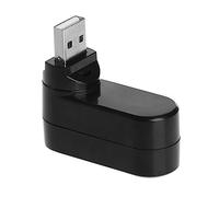 Yctze USB 2.0 Hub - 3-Port Portable Docking Station with 90°/180° Rotation for Easy Access, Compatible with Systems () (Black)