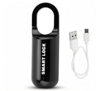 Yctze USB Rechargeable Anti-Theft Security Fingerprint Padlock for Luggage, Gym, Thumbprint Lock for Cases (Black)