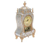 Yctze Vintage Style Table Clock, Decorative Plastic Alarm Clock for Home Hotel, Large Carriage Clock Ideal for Mantelpiece, Living Room, Table Top Decor, Retro Mesa Style (White)