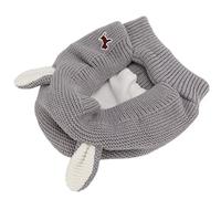 Yctze Warm Knitted Rabbit Ear Pet Hat for Large Dogs - Noise Protection Earmuffs for Grooming and Winter Activities (Grey)