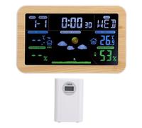 Yctze Weather Station Wireless Indoor - LCD Weather Clock Indoor Temperature Humidity 24 Hour Forecast Garage Storage Room - Lawn & Garden Décor Thermometers &