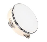 Yctze Wooden Tambourine with Jingles, Hand Bell Drum Kids Educational Percussion Instrument, Lightweight Compact Musical Tool for Music Dance Performances, Concerts & Leisure (6 Inch Wood Color)