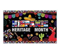 YCUCUEI 72x43inch 2025 Hispanic Heritage Month Backdrop Latin American Cactus Guitar Colorful Spanish Photography Background Native Festival Party Decoration Photo Props