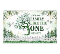 YCUCUEI 72x43inch Fabric Family Reunion Backdrop Green Leaves Family Tree Photography Background Welcome Gathering Celebrations Decorations Photo Banner Props
