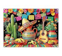 YCUCUEI 7x5ft Fabric Mexican Fiesta Backdrop Colorful Serape Blanket Pinata Cactus Guitar Flower Photography Background Cinco De Mayo Party Decorations Photo Banner Props