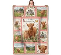 YCUFN Rustic Highland Cow Flannel Blanket Barn Butterfly and Flower Lightweight Throw Blankets for Sofa Picnic Travel and Gathering Decorate All Season Use Farmhouse Style Gifts 40x50in