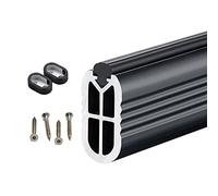 YCVAWEOD 120cm Heavy Duty Closet Rod for Hanging Clothes 2.6mm Thick Metal Wardrobe Rail Tube with Antislip Silence Strip & Flange Set Supports up to 150kg/330lbs LWX