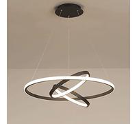 YCVAWEOD 3-Head Ring, Ultra-Thin Dining Room Pendant Light, Metal Annulus Hanging Lamp with Silicone Shade, Dimmable LED s - 60W, Living Room Lighting Drop Lights LWX